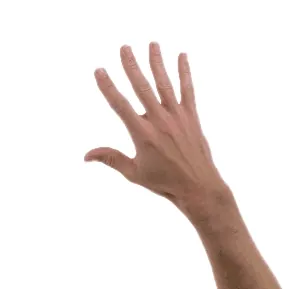 Real hand waving, ready to draw